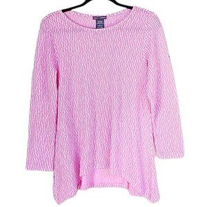 Chelsea & Theodore Pink & White Sweater Size Large